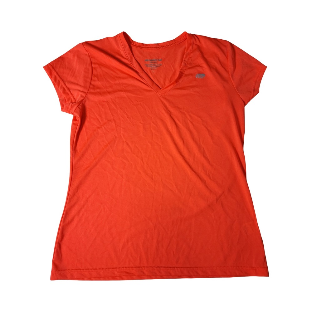 Marika Tek Dry-Wik Performance Tee Orange V-Neck Short Sleeve Athletic Top Large